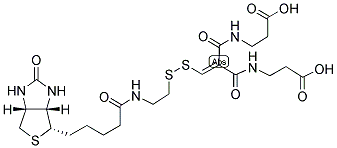 BIOTINYLAMIDOETHYL]-DITHIOMETHYLENEMALONIC ACID BIS(3-AMINOPROPIONIC ACID) 结构式