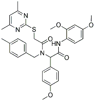 N-(2,4-DIMETHOXYPHENYL)-2-(2-(4,6-DIMETHYLPYRIMIDIN-2-YLTHIO)-N-(4-METHYLBENZYL)ACETAMIDO)-2-(4-METHOXYPHENYL)ACETAMIDE 结构式