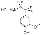 2-(4-HYDROXY-3-METHOXYPHENYL)ETHYL-1,1,2,2-D4-AMINE HCL 结构式