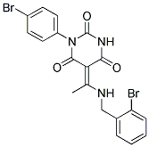 (5E)-5-{1-[(2-BROMOBENZYL)AMINO]ETHYLIDENE}-1-(4-BROMOPHENYL)PYRIMIDINE-2,4,6(1H,3H,5H)-TRIONE 结构式