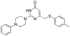 2-(4-PHENYLPIPERAZIN-1-YL)-6-(P-TOLYLTHIOMETHYL)PYRIMIDIN-4(3H)-ONE 结构式