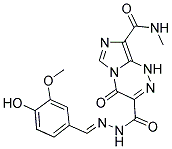 3-{[(2E)-2-(4-HYDROXY-3-METHOXYBENZYLIDENE)HYDRAZINO]CARBONYL}-N-METHYL-4-OXO-1,4-DIHYDROIMIDAZO[5,1-C][1,2,4]TRIAZINE-8-CARBOXAMIDE 结构式