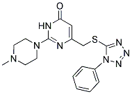 2-(4-METHYLPIPERAZIN-1-YL)-6-{[(1-PHENYL-1H-TETRAZOL-5-YL)THIO]METHYL}PYRIMIDIN-4(3H)-ONE 结构式
