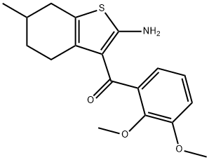(2-氨基-6-甲基-4,5,6,7-四氢苯并[B]噻吩-3-基)(2,3-二甲氧基苯基)甲酮 结构式