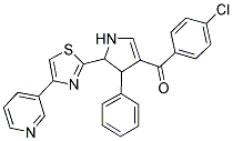 (4-CHLOROPHENYL)[4-PHENYL-5-(4-PYRIDIN-3-YL-1,3-THIAZOL-2-YL)-4,5-DIHYDRO-1H-PYRROL-3-YL]METHANONE 结构式