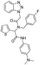 2-(2-(1H-BENZO[D][1,2,3]TRIAZOL-1-YL)-N-(4-FLUOROBENZYL)ACETAMIDO)-N-(4-(DIMETHYLAMINO)PHENYL)-2-(THIOPHEN-2-YL)ACETAMIDE 结构式