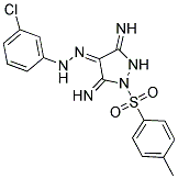 (4Z)-3,5-DIIMINO-1-[(4-METHYLPHENYL)SULFONYL]PYRAZOLIDIN-4-ONE (3-CHLOROPHENYL)HYDRAZONE 结构式