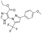 ETHYL 5-[3-(4-METHOXYPHENYL)-5-(TRIFLUOROMETHYL)-1H-PYRAZOL-1-YL]-1H-IMIDAZOLE-4-CARBOXYLATE 结构式