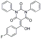 5-[(4-FLUOROPHENYL)(HYDROXY)METHYLENE]-1,3-DIPHENYLPYRIMIDINE-2,4,6(1H,3H,5H)-TRIONE 结构式