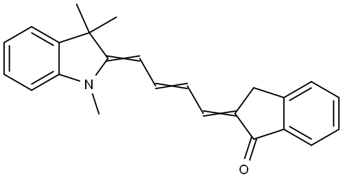 (2E)-2-[(2E,4E)-4-(1,3,3-Trimethyl-1,3-dihydro-2H-indol-2-ylidene)but-2-enylidene]indan-1-one 结构式