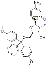 5'-O-[二(4-甲氧基苯基)苯基甲基]-2'-脱氧-2'-氟胞苷 结构式