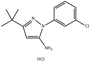 5-叔丁基-2-(3-氯-苯基)-2H-吡唑-3-胺盐酸盐 结构式