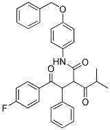 2-[2-(4-FLUOROPHENYL)-2-OXO-1-PHENYL-ETHYL]-4-METHYL-3-OXO-PENTANOIC ACID, (4-BENZYLOXY-PHENYL)-AMIDE 结构式