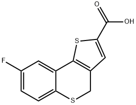 8-FLUORO-4H-THIENO[3,2-C]THIOCHROMENE-2-CARBOXYLIC ACID 结构式