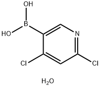 2,4-二氯吡啶-5-硼酸水合物 结构式