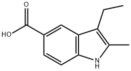 3-ETHYL-2-METHYL-1H-INDOLE-5-CARBOXYLIC ACID 结构式