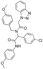 2-(2-(1H-BENZO[D][1,2,3]TRIAZOL-1-YL)-N-(4-METHOXYBENZYL)ACETAMIDO)-2-(4-CHLOROPHENYL)-N-(4-METHOXYPHENYL)ACETAMIDE 结构式