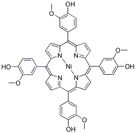 5,10,15,20-TETRAKIS-(3-METHOXY-4-HYDROXY-PHENYL)-PORPHYRIN-NI-(II) 结构式