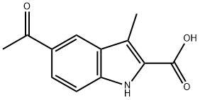5-乙酰基-3-甲基-1H-吲哚-2-羧酸 结构式