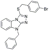 9-BENZYL-3-(4-BROMO-BENZYLSULFANYL)-9H-BENZO[4,5]IMIDAZO[2,1-C][1,2,4]TRIAZOLE 结构式