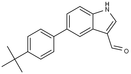 5-(4-叔丁基苯基)-1H-吲哚-3-甲醛 结构式