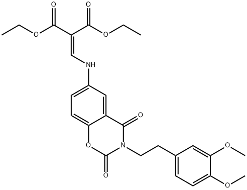 DIETHYL 2-(([3-(3,4-DIMETHOXYPHENETHYL)-2,4-DIOXO-3,4-DIHYDRO-2H-1,3-BENZOXAZIN-6-YL]AMINO)METHYLENE)MALONATE 结构式