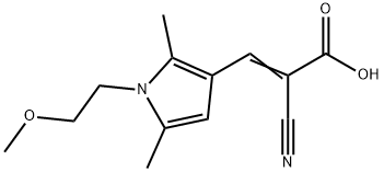 2-氰基-3-[1-(2-甲氧基乙基)-2,5-二甲基-1H-吡咯-3-基]丙-2-烯酸 结构式