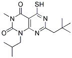 1-ISOBUTYL-5-MERCAPTO-3-METHYL-7-NEOPENTYLPYRIMIDO[4,5-D]PYRIMIDINE-2,4(1H,3H)-DIONE 结构式