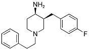 CIS-3-(4-FLUOROBENZYL)-1-(2-PHENYLETHYL)PIPERIDIN-4-AMINE 结构式