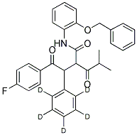 2-[2-(4-FLUOROPHENYL)-2-OXO-1-PHENYL-D5-ETHYL]-4-METHYL-3-OXO-PENTANOIC ACID, (2-BENZYLOXY-PHENYL)-AMIDE 结构式