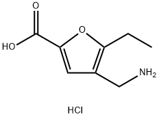 4-AMINOMETHYL-5-ETHYL-FURAN-2-CARBOXYLIC ACID HYDROCHLORIDE 结构式
