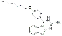 4-[4-(HEPTYLOXY)PHENYL]-3,4-DIHYDRO[1,3,5]TRIAZINO[1,2-A]BENZIMIDAZOL-2-AMINE 结构式