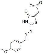 METHYL (2E)-{(2E)-2-[(2E)-(4-METHOXYBENZYLIDENE)HYDRAZONO]-4-OXO-1,3-THIAZOLIDIN-5-YLIDENE}ACETATE 结构式