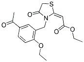 ETHYL (2E)-[3-(5-ACETYL-2-ETHOXYBENZYL)-4-OXO-1,3-THIAZOLIDIN-2-YLIDENE]ACETATE 结构式