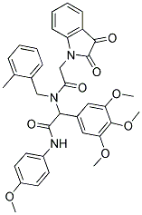 2-(2,3-DIOXOINDOLIN-1-YL)-N-(2-(4-METHOXYPHENYLAMINO)-2-OXO-1-(3,4,5-TRIMETHOXYPHENYL)ETHYL)-N-(2-METHYLBENZYL)ACETAMIDE 结构式