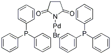 BROMOBIS(TRIPHENYLPHOSPHINE)(N-SUCCINIMIDE)PALLADIUM(II) 结构式