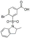 4-BROMO-3-(2-METHYL-2,3-DIHYDRO-INDOLE-1-SULFONYL)-BENZOIC ACID 结构式