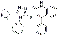 4-PHENYL-3-(4-PHENYL-5-(THIOPHEN-2-YL)-4H-1,2,4-TRIAZOL-3-YLTHIO)QUINOLIN-2(1H)-ONE 结构式