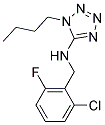 1-BUTYL-N-(2-CHLORO-6-FLUOROBENZYL)-1H-TETRAZOL-5-AMINE 结构式