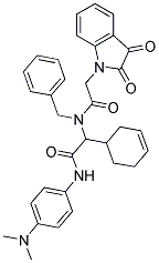 N-BENZYL-N-(1-(CYCLOHEX-3-ENYL)-2-(4-(DIMETHYLAMINO)PHENYLAMINO)-2-OXOETHYL)-2-(2,3-DIOXOINDOLIN-1-YL)ACETAMIDE 结构式