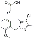 (2E)-3-(3-[(4-Chloro-3,5-dimethyl-1H-pyrazol-1-yl)methyl]-4-methoxyphenyl)-2-propenoic acid 结构式
