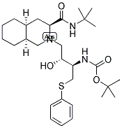 [3S-(3R,4AR,8AR,2'S,3'S)]-2-[3'-N-BOC-AMINO-2'-HYDROXY-4'-(PHENYL)THIO]BUTYLDECAHYDROISOQUINOLINE-3-N-T-BUTYLCARBOXAMIDE 结构式