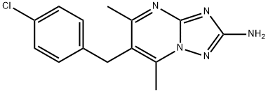 6-(4-氯苄基)-5,7-二甲基[1,2,4]三恶唑并-[1,5-A]嘧啶-2-胺 结构式