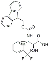 (2S,3S)-3-((((9H-芴-9-基)甲氧基)羰基)氨基)-2-羟基-3-(2-(三氟甲基)苯基)丙酸 结构式