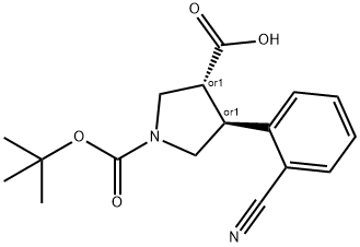 (3R,4S)-rel-1-(tert-Butoxycarbonyl)-4-(2-cyanophenyl)pyrrolidine-3-carboxylicacid