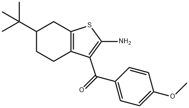 6-叔丁基-3-(4-甲氧基苯甲酰基)-4,5,6,7-四氢-1-苯并噻吩-2-胺 结构式