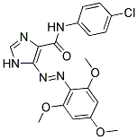 N-(4-CHLOROPHENYL)-5-[(E)-(2,4,6-TRIMETHOXYPHENYL)DIAZENYL]-1H-IMIDAZOLE-4-CARBOXAMIDE 结构式