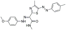 (E)-2-(2-(4-METHOXYPHENYL)HYDRAZONO)-N-METHYL-2-(4-METHYL-5-((E)-P-TOLYLDIAZENYL)THIAZOL-2-YL)ACETAMIDE 结构式