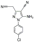 5-AMINO-1-(4-CHLOROPHENYL)-3-(CYANOMETHYL)-1H-PYRAZOLE-4-CARBONITRILE 结构式