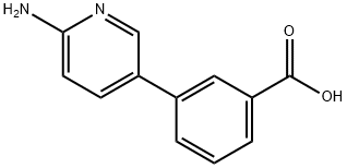 3-(6-氨基-吡啶-3-基)苯甲酸 结构式